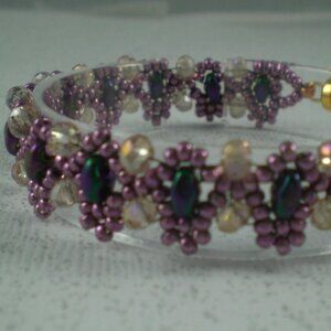 Purple Splendor Handbeaded Slim Bracelet